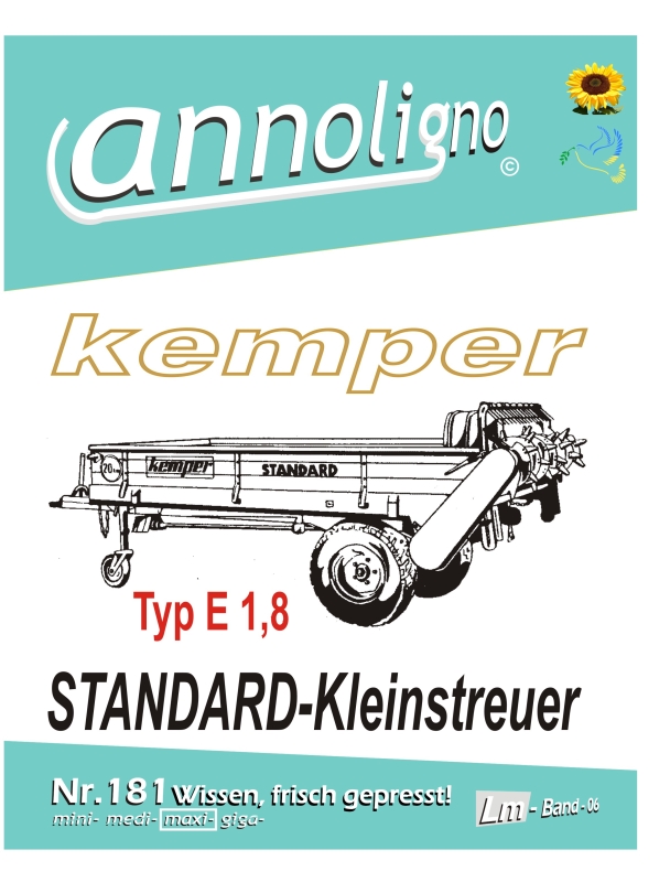 Kemper Stalldungstreuer Standard Typ E 1,8 Bild- Ersatzteilliste & Explosionszeichnungen  - annoligno 181